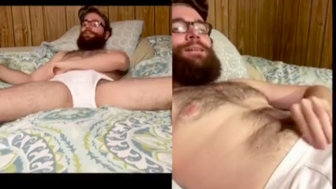 Gay tighty whities, cumshot, facial hair