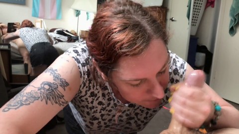 Tammy gives Jamie a taste of her skills as a cum guzzling trans slut