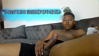 Hand-job, jacking, big black cock